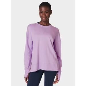 Sweaty Betty After Class Longline Sweatshirt Aster Purple Sz XS Oversized Casual